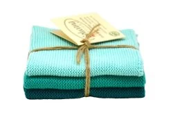 Solwang Design Vaatdoekjes 25 X 25 Cm Katoen Light Turquoise Green 3 Stuks