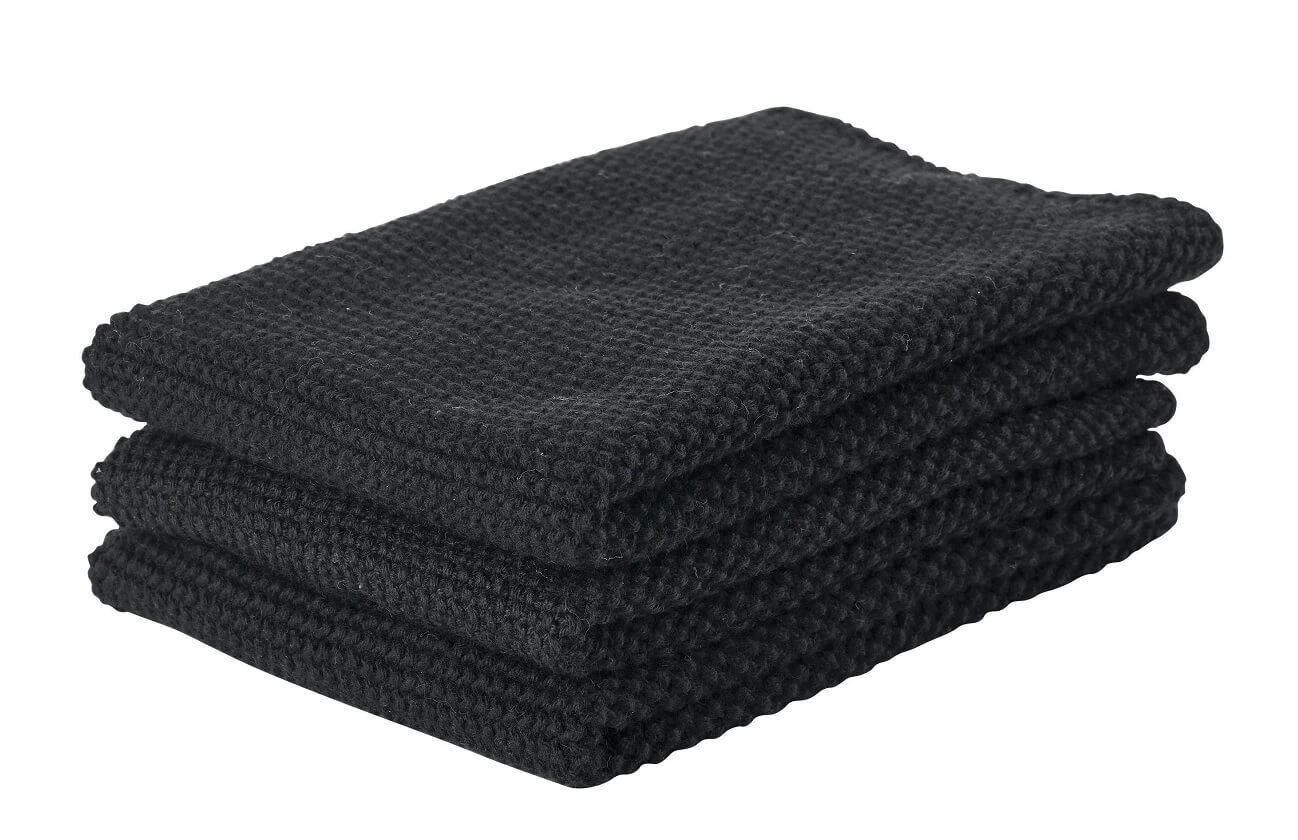Zone Denmark Vaatdoekjes 27 X 27 Cm Katoen Zwart 3 Stuks