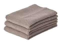 Zone Denmark Vaatdoekjes 27 X 27 Cm Katoen Taupe 3 Stuks