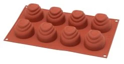 Silikomart Flu Bakvorm 8 Ronde Vormen Silicone Bruin