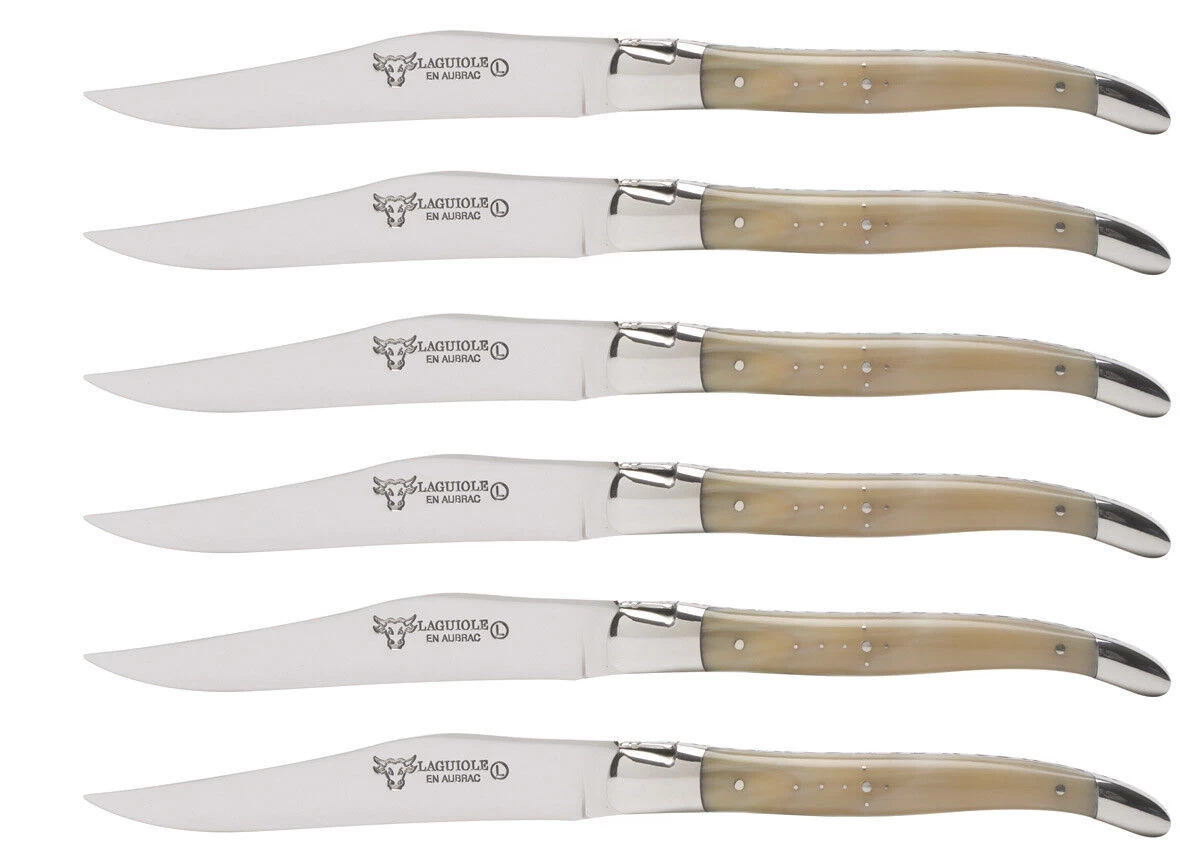 Laguiole En Aubrac Shepherd's Cross Steakmes 11,5 Cm Hoorn 6 Stuks