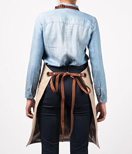 Alaskan Maker N°325 Schort Met Nek- En Middelband Katoen Beige - Afbeelding 2