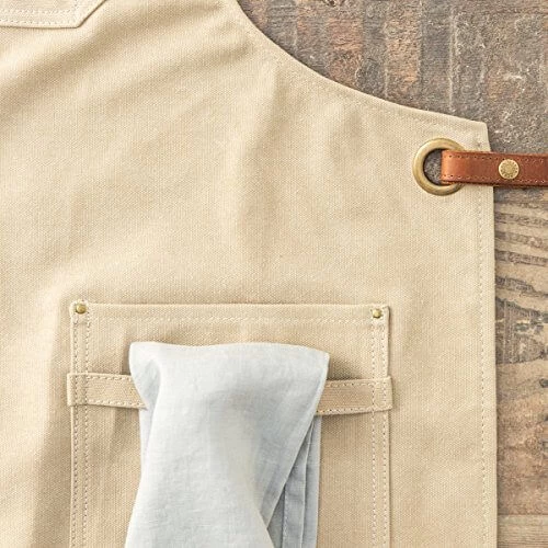 Alaskan Maker N°325 Schort Met Nek- En Middelband Katoen Beige - Afbeelding 4