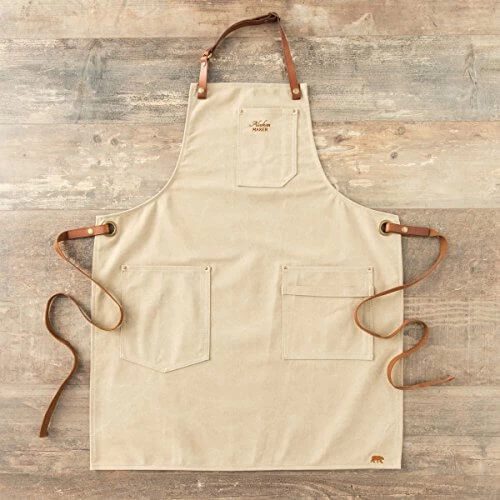 Alaskan Maker N°325 Schort Met Nek- En Middelband Katoen Beige - Afbeelding 5