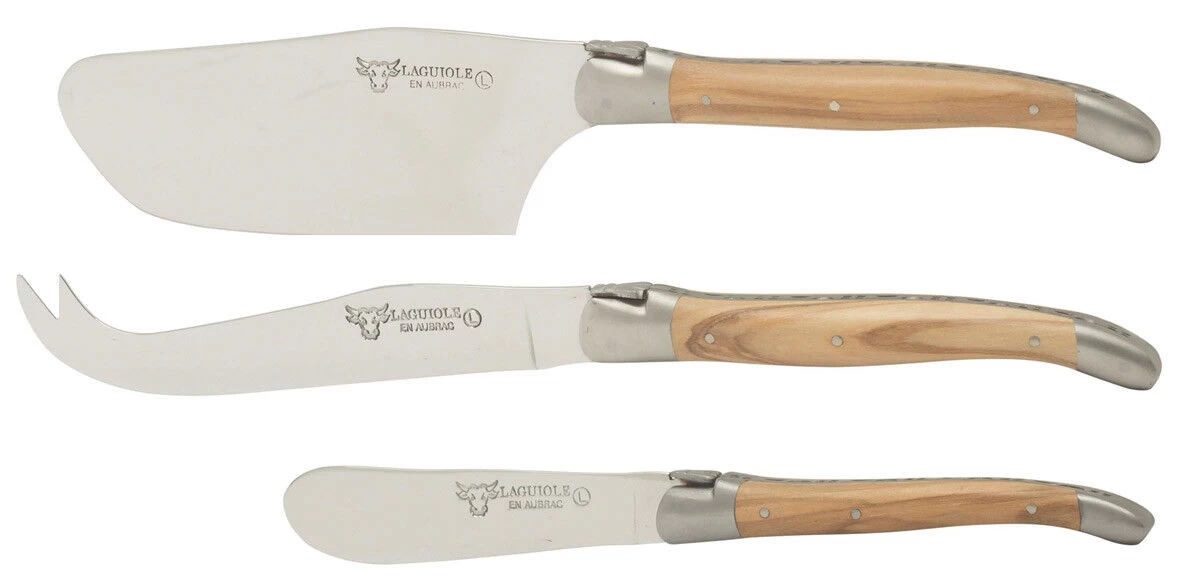 Laguiole En Aubrac Kaasmessenset Olijfhout 3-delig