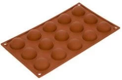 Silikomart Bakvorm 15 Halve Bollen ø 4 Cm Silicone Bruin
