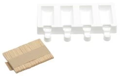 Silikomart Ijsvorm Egaal 4 Ijsjes 6,5 X 3,5 Cm Silicone Wit