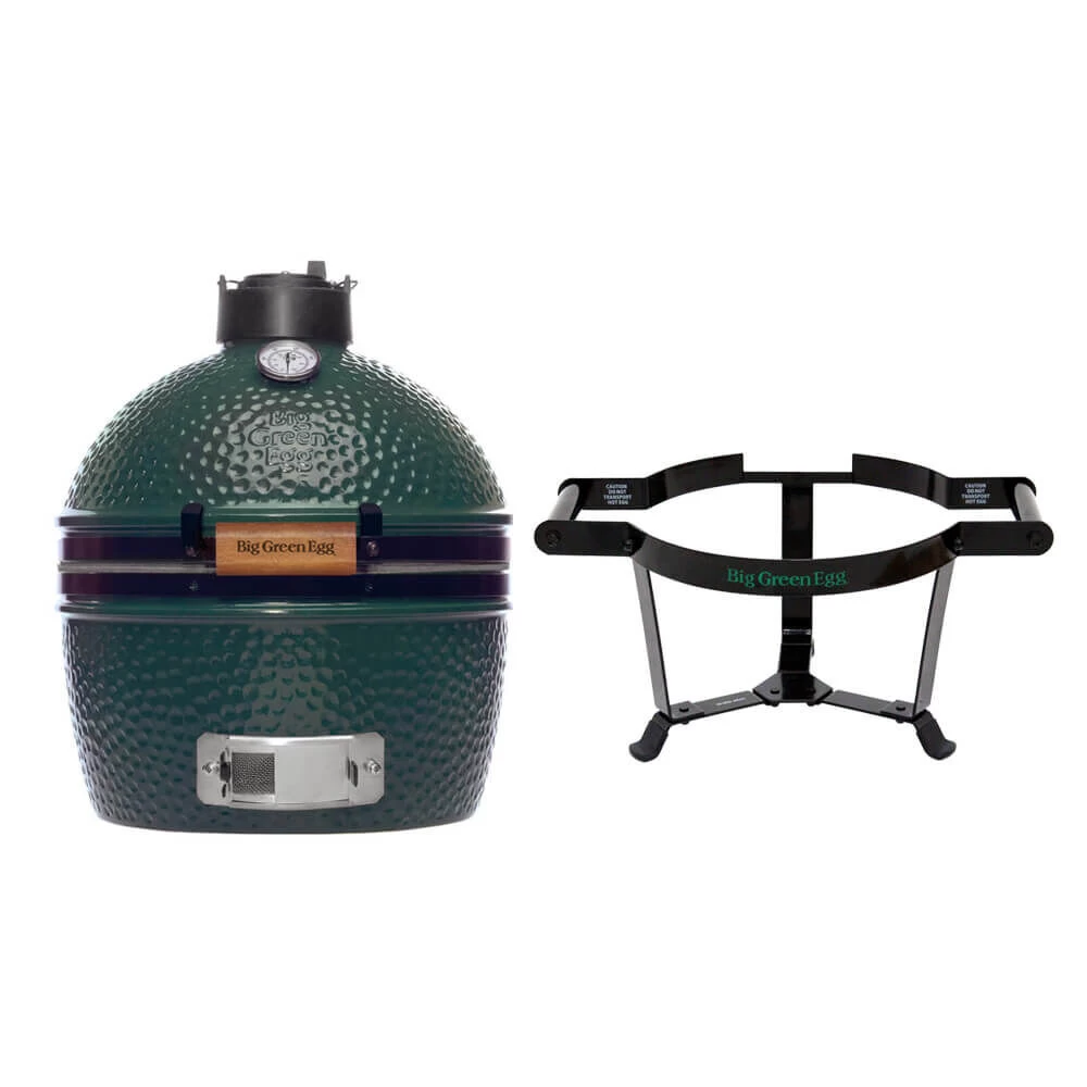 Big Green Egg MiniMax Barbecue ø 33 Cm Keramiek Groen Met Portable Nest En Acaciahouten Zijtafels