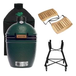 Big Green Egg Small Barbecue ø 33 Cm Keramiek Groen Met Onderstel, Acaciahouten Zijtafels En Hoes