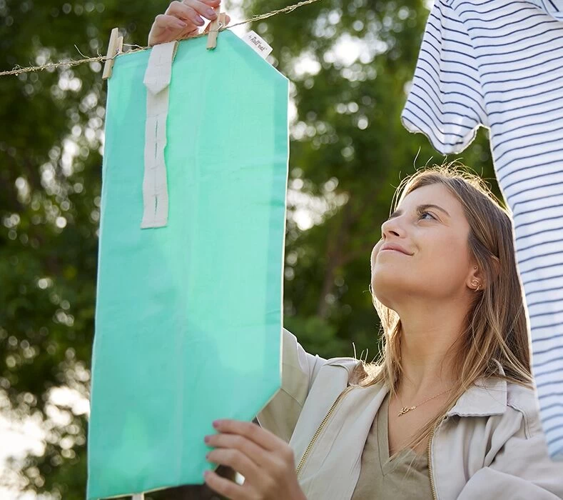 By Roll'eat Boc'n'Roll Bio Herbruikbaar Boterhamzakje 45 X 32 Cm Katoen Groen - Afbeelding 3