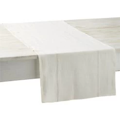 Charvet RYTHMO Tafelloper 150 X 45 Cm Linnen Wit/beige