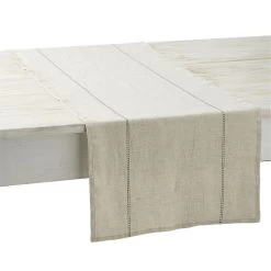 Charvet RYTHMO Tafelloper 150 X 45 Cm Linnen Beige/zwart