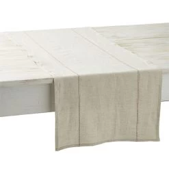 Charvet RYTHMO Tafelloper 150 X 45 Cm Linnen Beige/rood