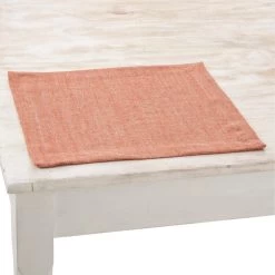 Charvet PEPITE Placemat 48 X 35 Cm Linnen Rood/beige
