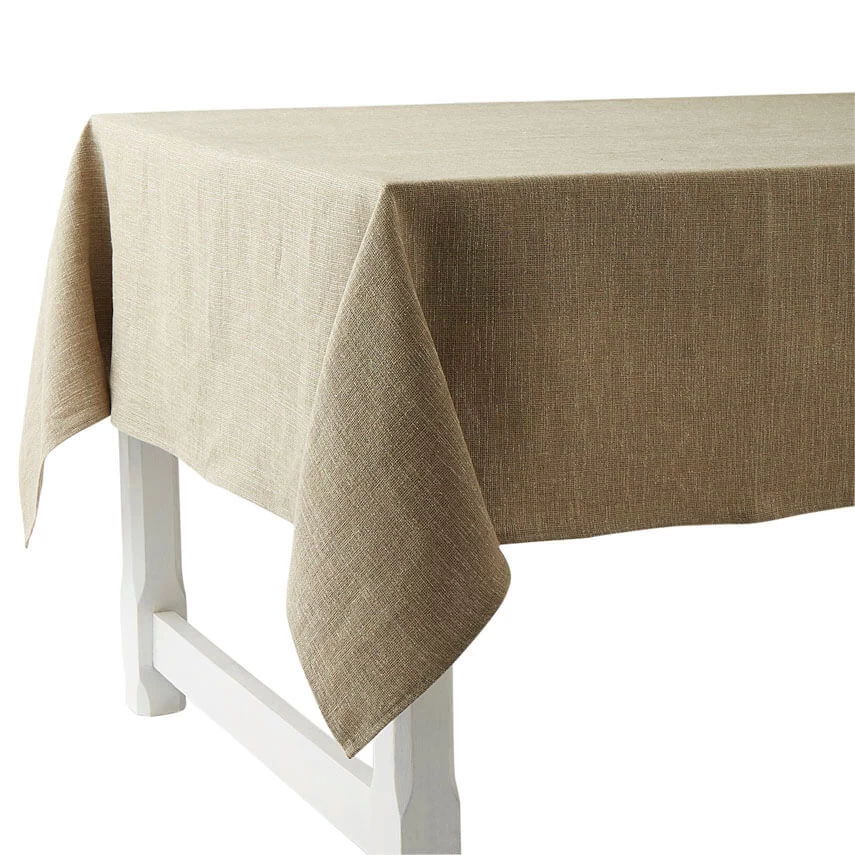 Charvet PEPITE Tafellaken 320 X 150 Cm Linnen Beige Met Glinster