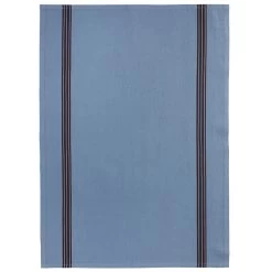 Charvet PIANO Theedoek 52 X 75 Cm Linnen Blauw Met Donkere Streep
