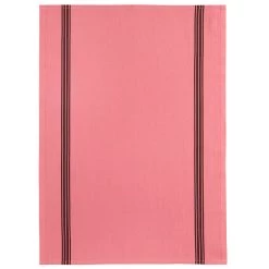 Charvet PIANO Theedoek 52 X 75 Cm Linnen Lichtroze Met Rode Streep