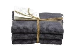 Solwang Design Vaatdoekjes 25 X 25 Cm Katoen Dark Steel Grey 3 Stuks