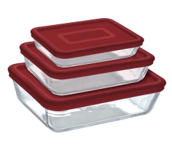 Pyrex Ovenschaal Met Deksel Glas 3-delig
