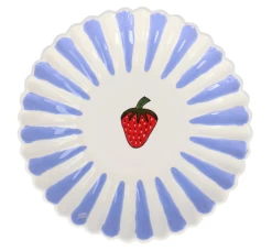 Oldenhof Aardbei Coquille Diep Bord ø 23 Cm Aardewerk Lila