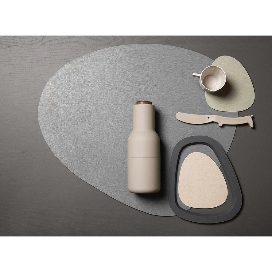 Finesse Skin Natur Pebble Placemat 40 X 46 Cm Leer Icy Grey - Afbeelding 3