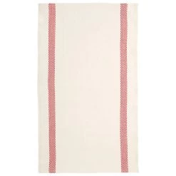 Charvet LUSTRUCRU Theedoek 75 X 45 Cm Linnen Wit/rood Geblokt
