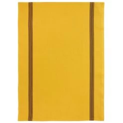 Charvet PIANO Theedoek 52 X 75 Cm Linnen Geel Met Donkere Streep