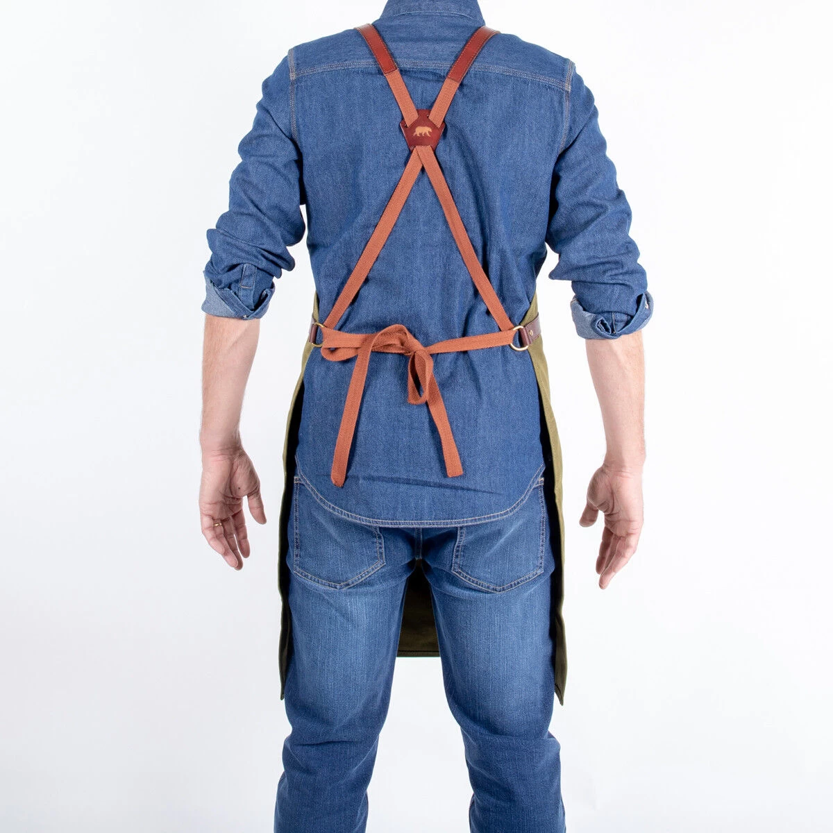 Alaskan Maker N°281 Schort 85 X 68,5 Cm Katoen Leer Fern Green - Afbeelding 2